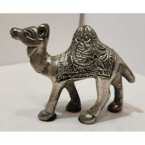 Vtg 800 Silver Arabian Camel Miniature Figurine/Statue 3 1/8